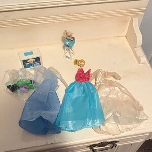 Barbie Doll dresses Clothes Set with shoes and vintage tv dog baby